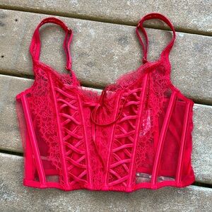 VICTORIA’S SECRET DREAM ANGELS RED CORSET TOP SIZE S H25